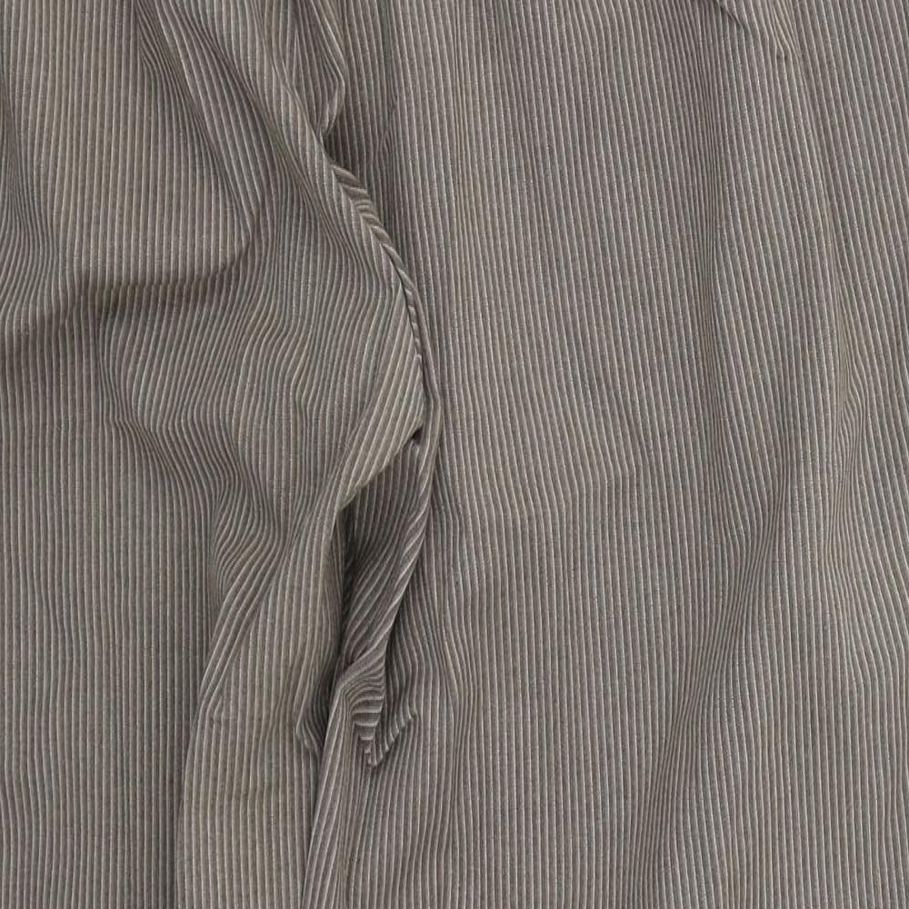 essence Womens Brown Striped Polyester Trousers  Size 24 L29 in Regular