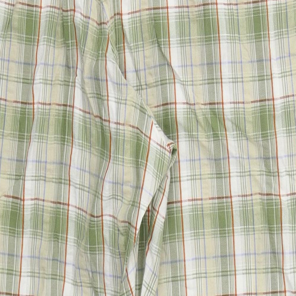 Country Collection Womens Green Check Cotton Trousers  Size 20 L26 in Regular Button