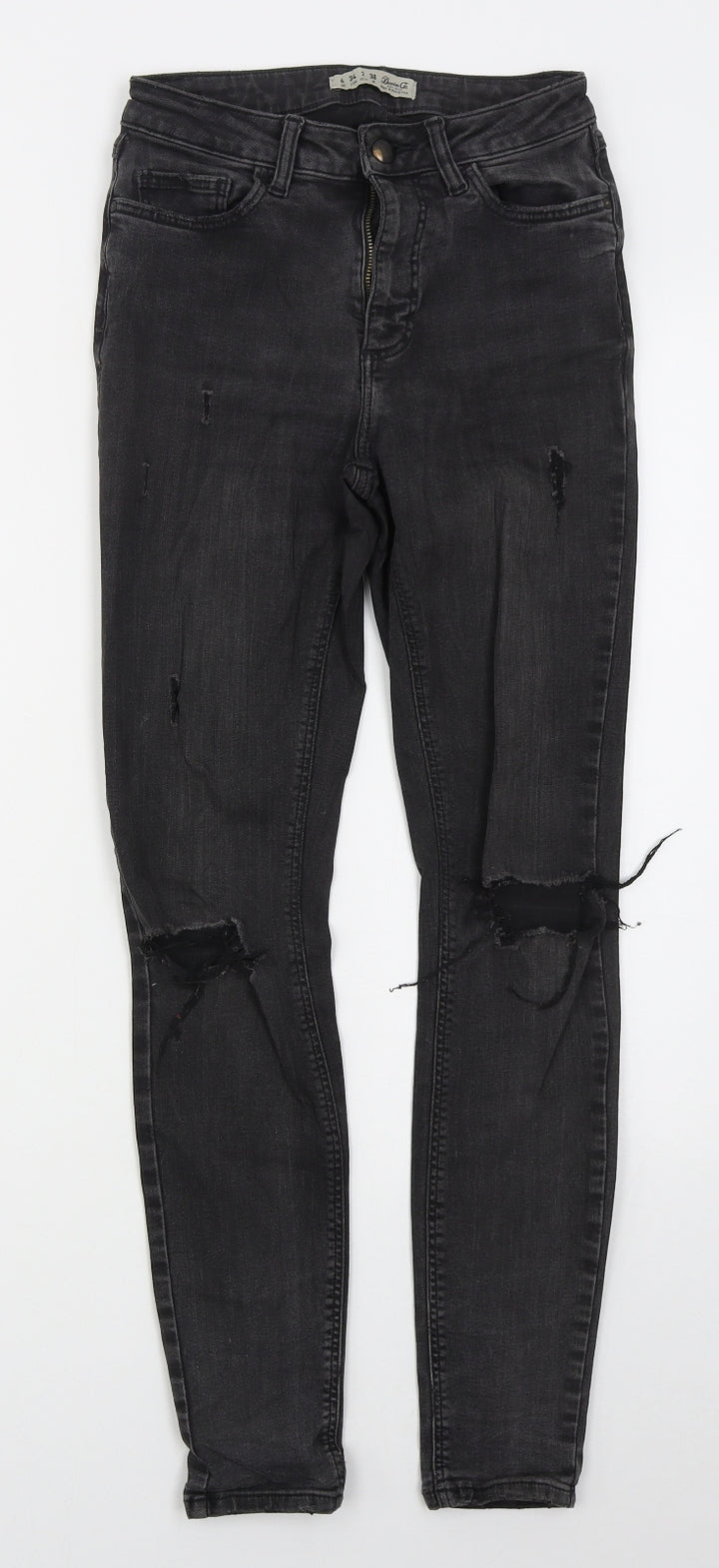 Denim Co Womens Black Cotton Skinny Jeans Size 6 L28 in Regular Button