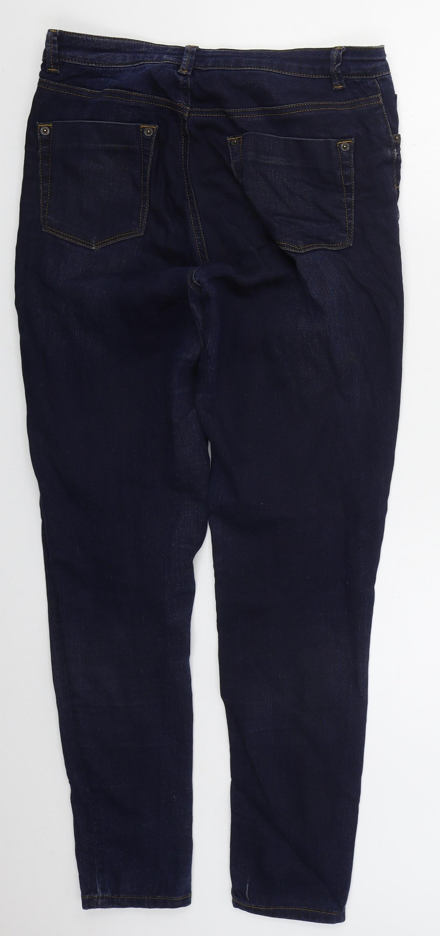 Warehouse Womens Blue  Cotton Skinny Jeans Size 12 L29 in Regular Button