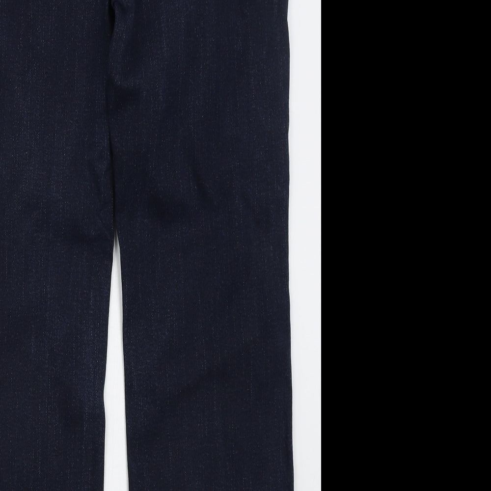 Per Una Womens Blue  Cotton Straight Jeans Size 16 L28 in Regular Button
