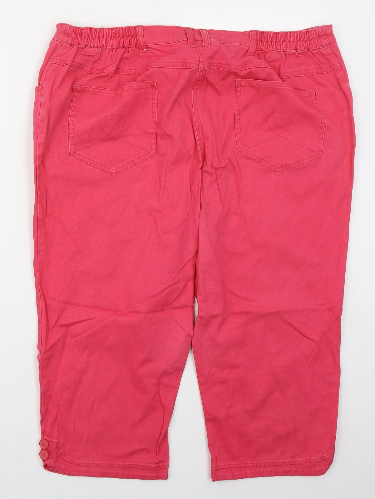 Bonmarché Womens Pink  Cotton Cropped Jeans Size 20 L20 in Regular Button