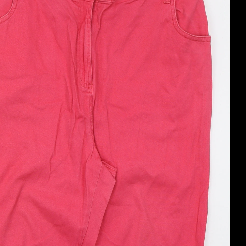 Bonmarché Womens Pink  Cotton Cropped Jeans Size 20 L20 in Regular Button