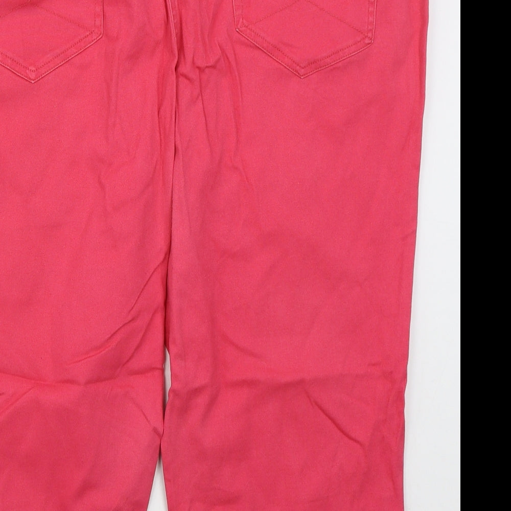 Bonmarché Womens Pink  Cotton Cropped Jeans Size 20 L20 in Regular Button
