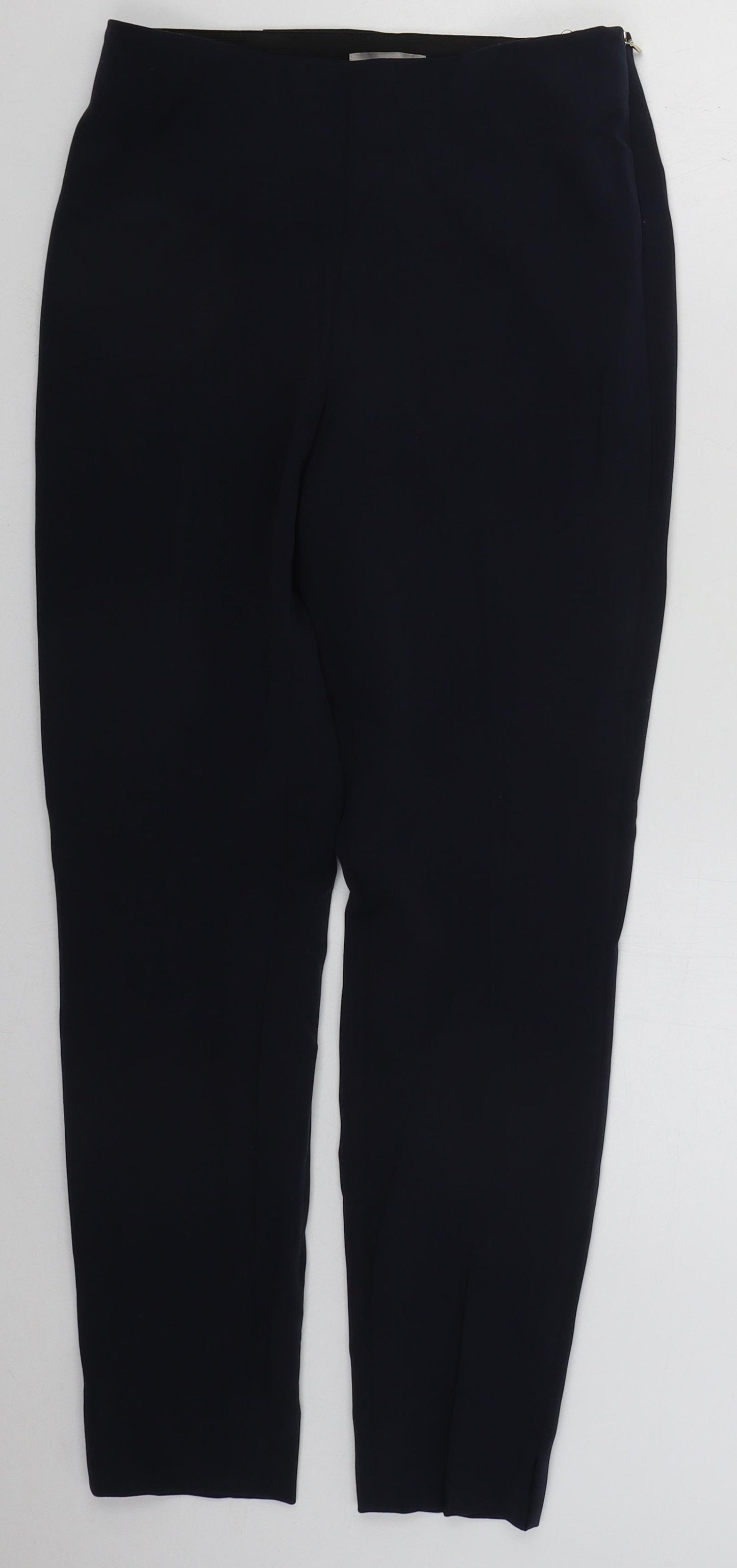 H&M Womens Blue  Polyester Trousers  Size 8 L27 in Regular Zip
