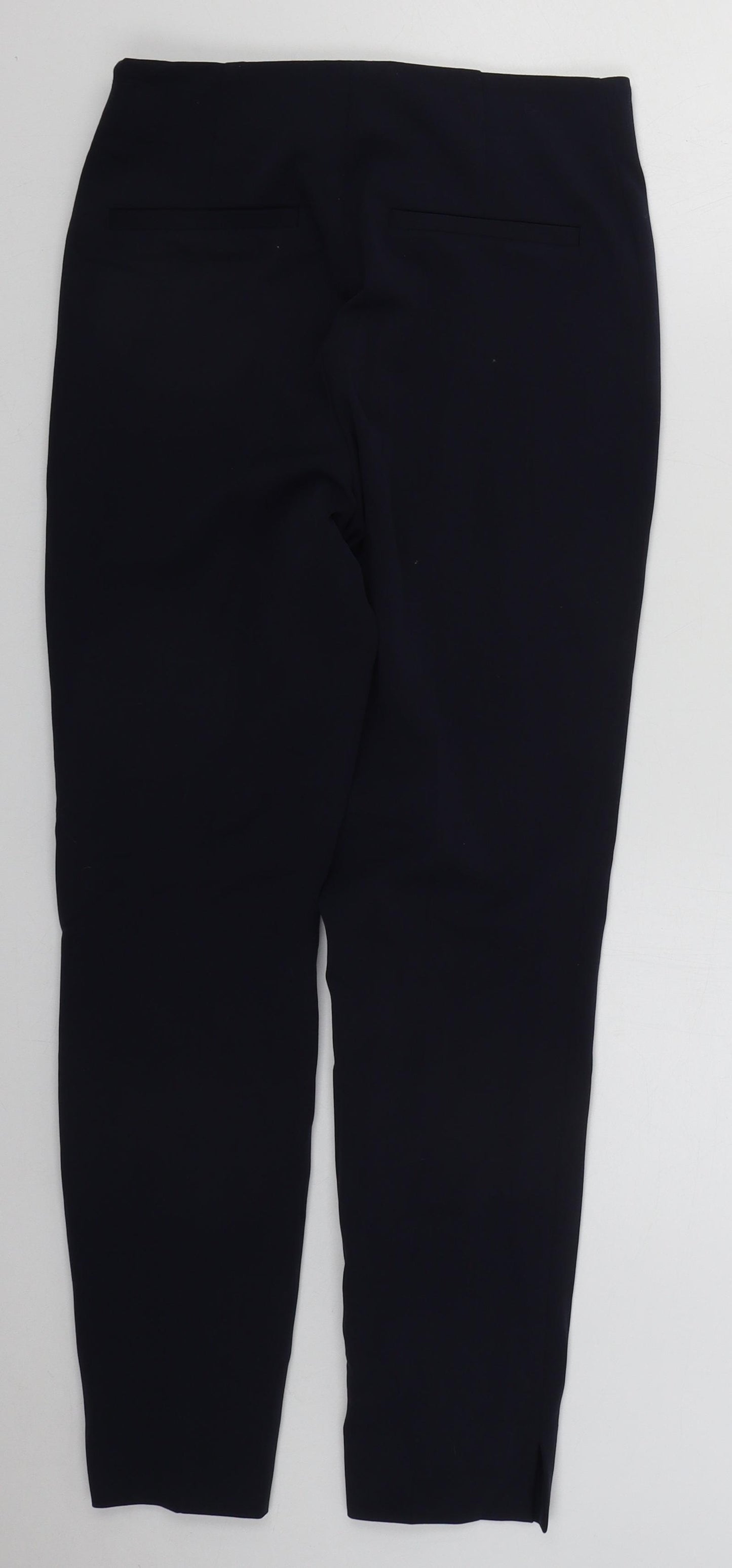 H&M Womens Blue  Polyester Trousers  Size 8 L27 in Regular Zip