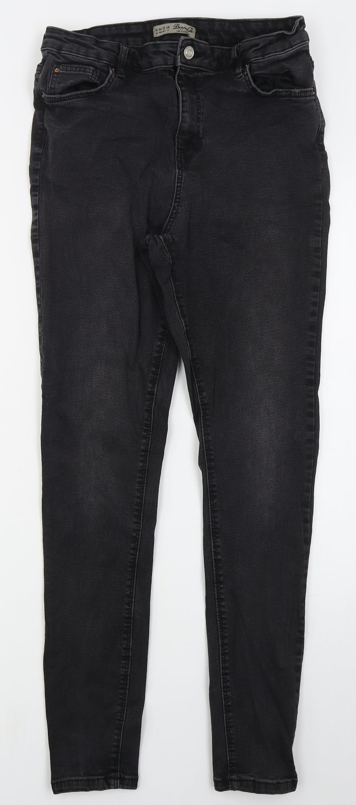 Denim Co Womens Black  Cotton Skinny Jeans Size 16 L30 in Regular Button