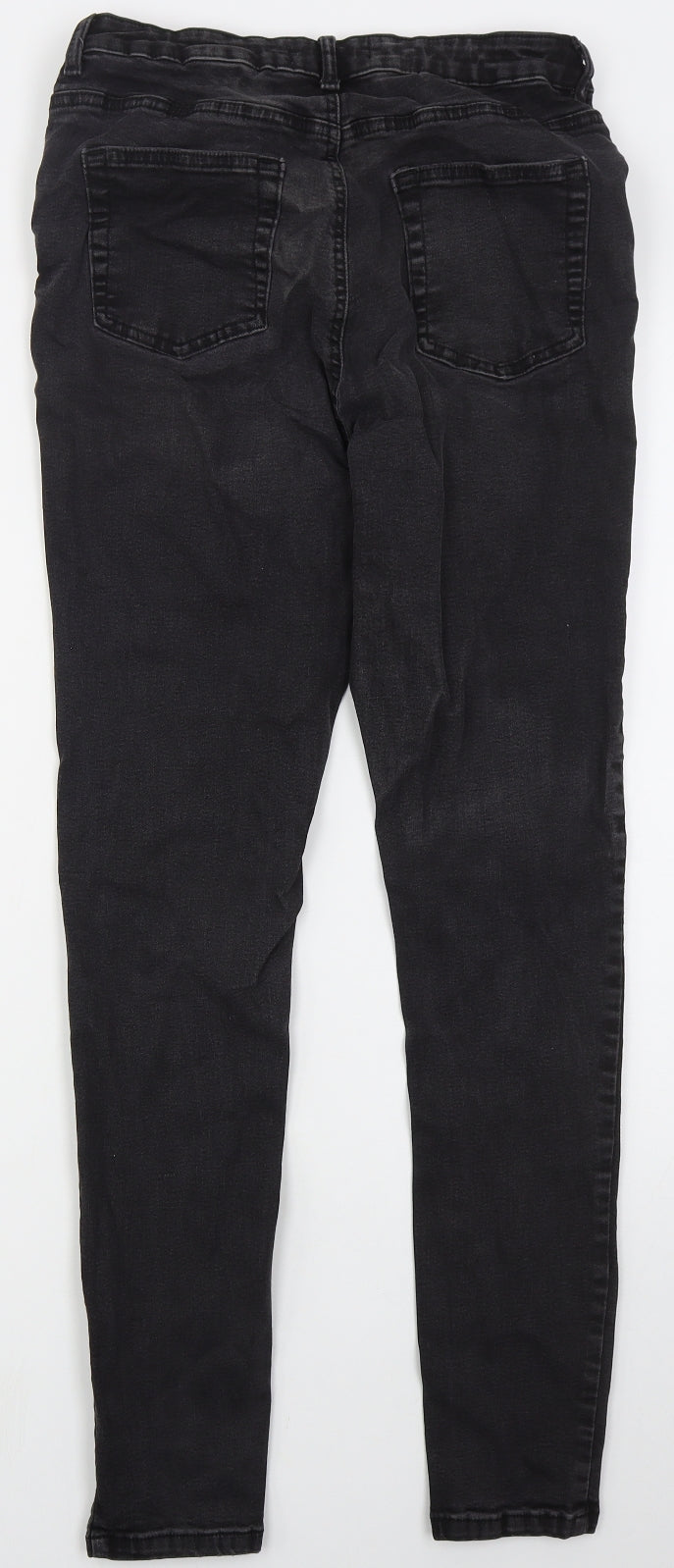 Denim Co Womens Black  Cotton Skinny Jeans Size 16 L30 in Regular Button