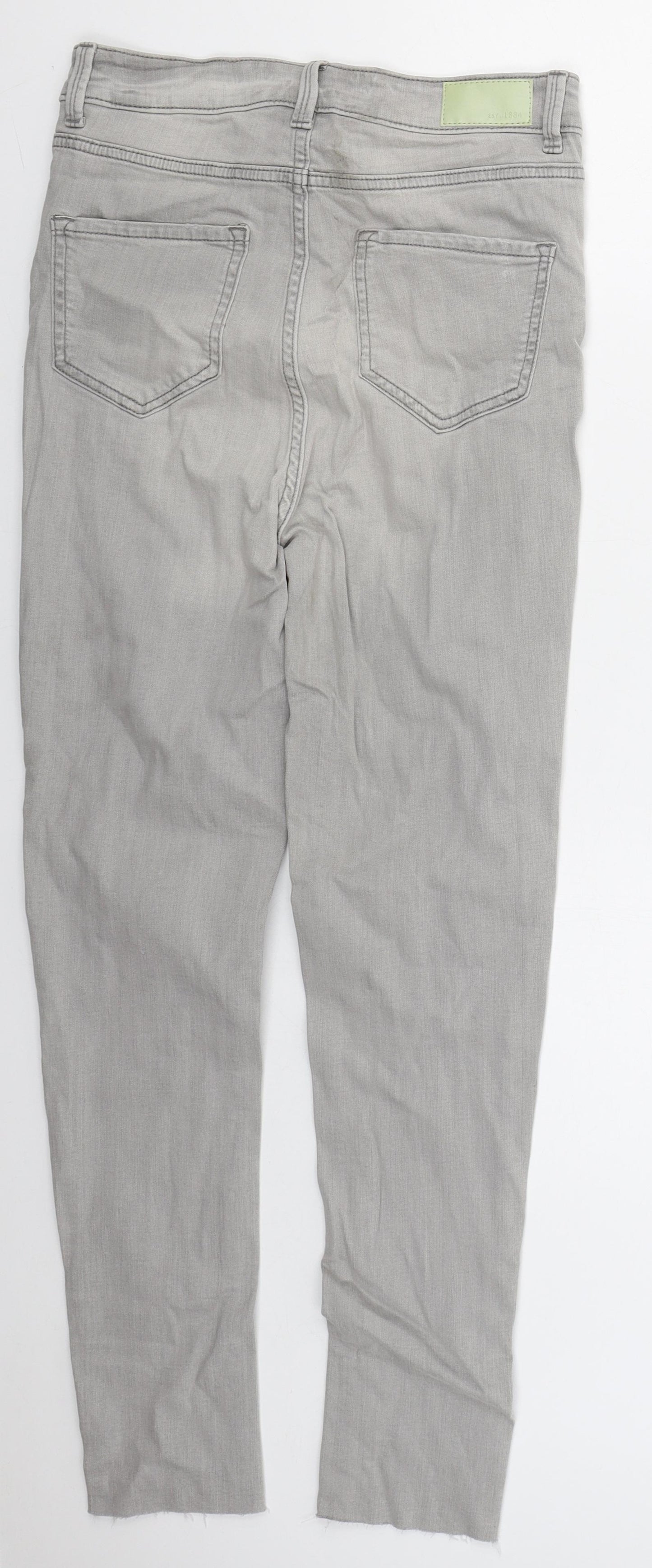 Marks and Spencer Womens Grey  Cotton Skinny Jeans Size 10 L27 in Regular Button