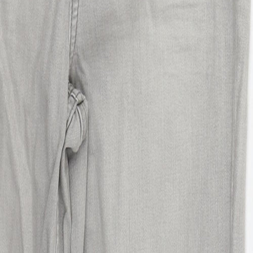 Marks and Spencer Womens Grey  Cotton Skinny Jeans Size 10 L27 in Regular Button