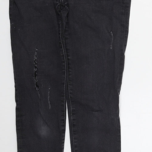 Zara Womens Black  Cotton Skinny Jeans Size 8 L27 in Regular Button