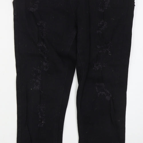 Affair Womens Black  Cotton Skinny Jeans Size 12 L28 in Regular Button