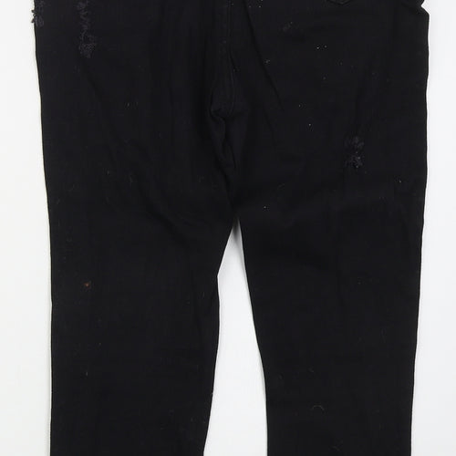 Affair Womens Black  Cotton Skinny Jeans Size 12 L28 in Regular Button