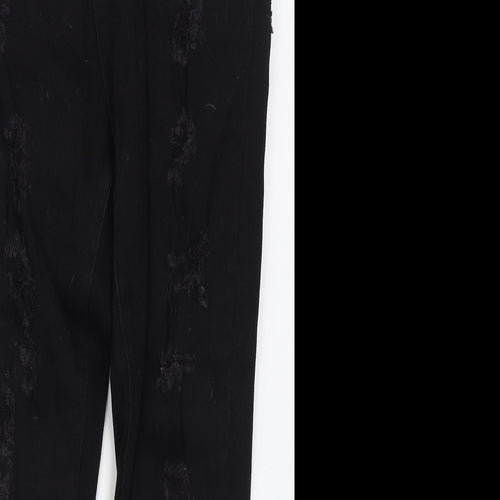 Affair Womens Black  Cotton Skinny Jeans Size 12 L28 in Regular Button