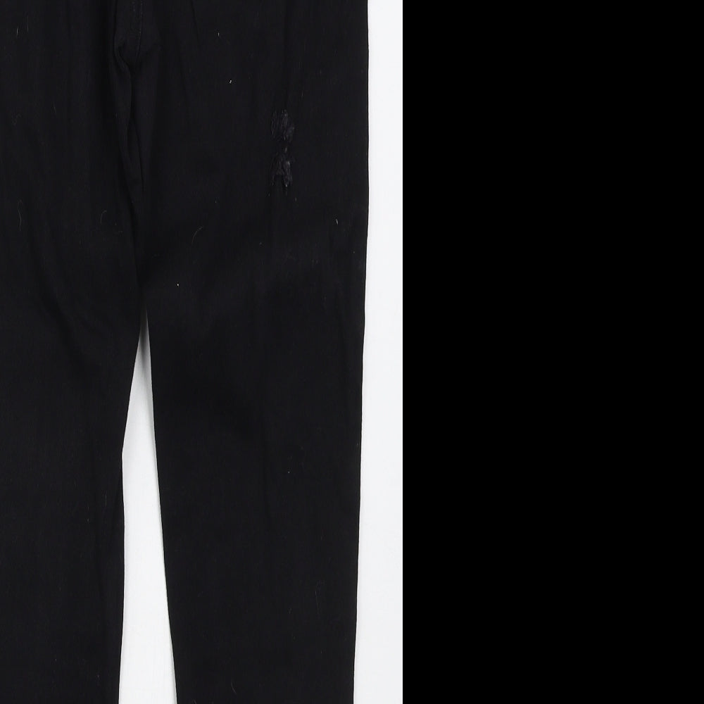 Affair Womens Black  Cotton Skinny Jeans Size 12 L28 in Regular Button