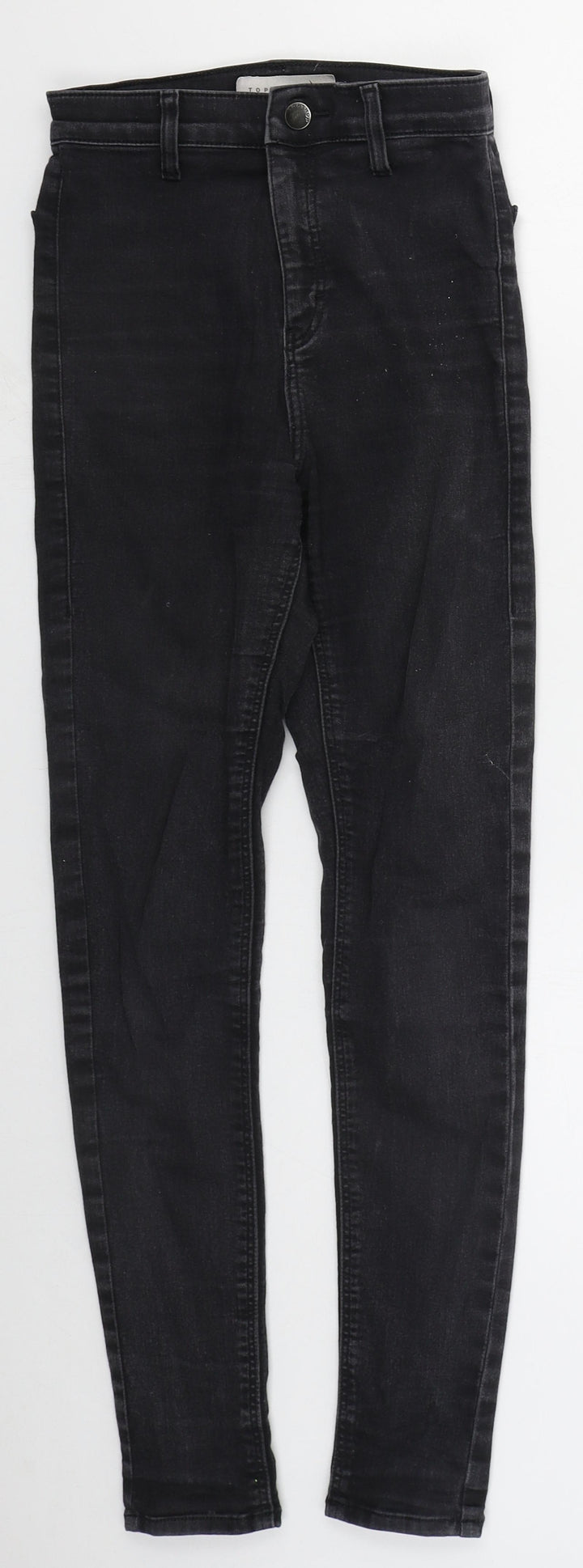 Topshop Womens Grey Cotton Skinny Jeans Size 26 L27 in Regular Button