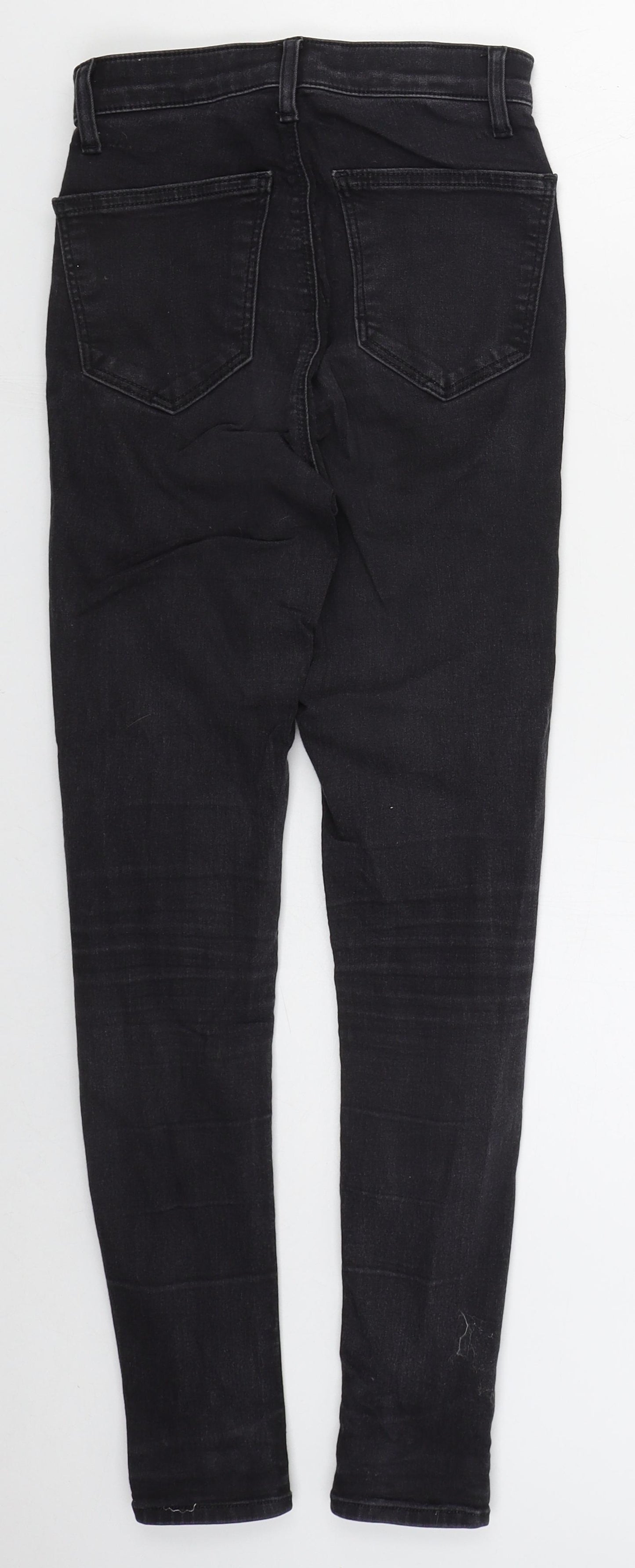 Topshop Womens Grey  Cotton Skinny Jeans Size 26 L27 in Regular Button