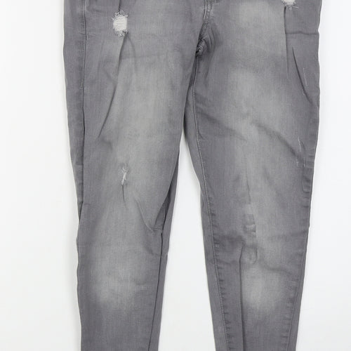 Denim Co Womens Grey  Cotton Skinny Jeans Size 10 L27 in Regular Button