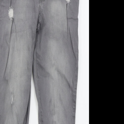 Denim Co Womens Grey  Cotton Skinny Jeans Size 10 L27 in Regular Button