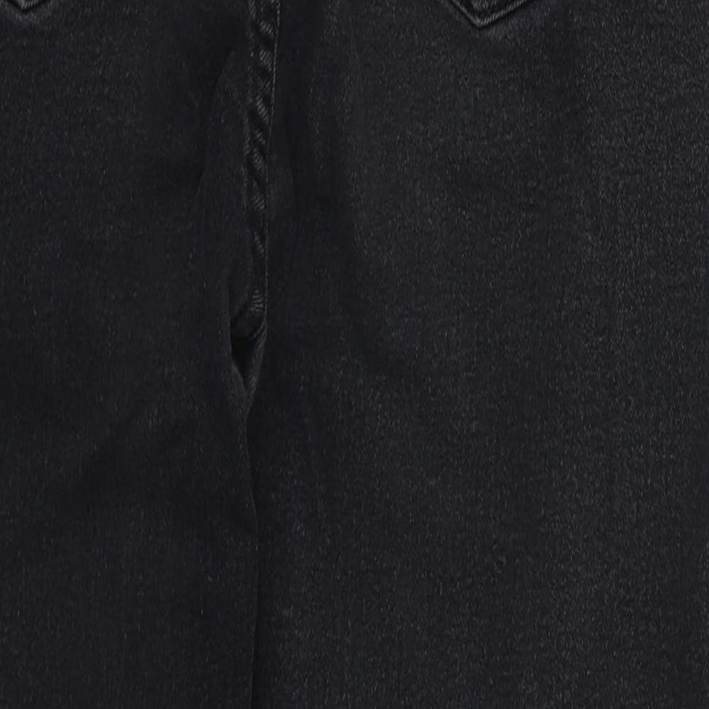 Preworn Womens Black  Cotton Skinny Jeans Size 16 L26 in Regular Button
