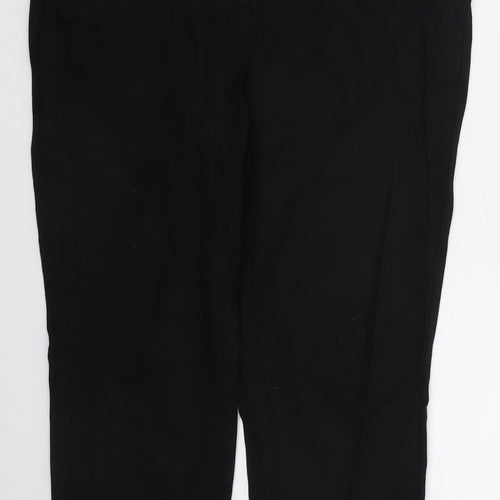 Marks and Spencer Womens Black  Viscose Trousers  Size 12 L24 in Regular Hook & Eye