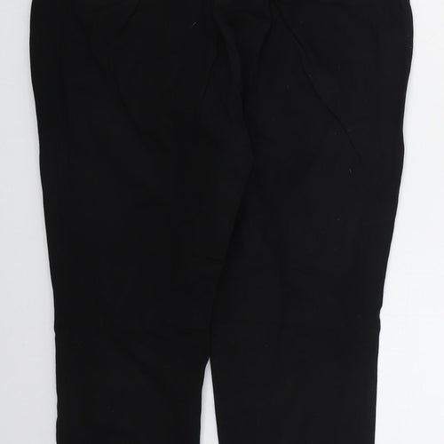 Marks and Spencer Womens Black  Viscose Trousers  Size 12 L24 in Regular Hook & Eye