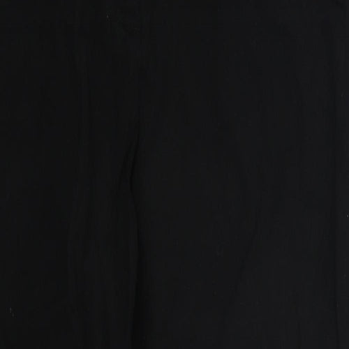 Marks and Spencer Womens Black  Viscose Trousers  Size 12 L24 in Regular Hook & Eye