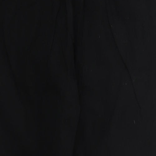 Marks and Spencer Womens Black  Viscose Trousers  Size 12 L24 in Regular Hook & Eye