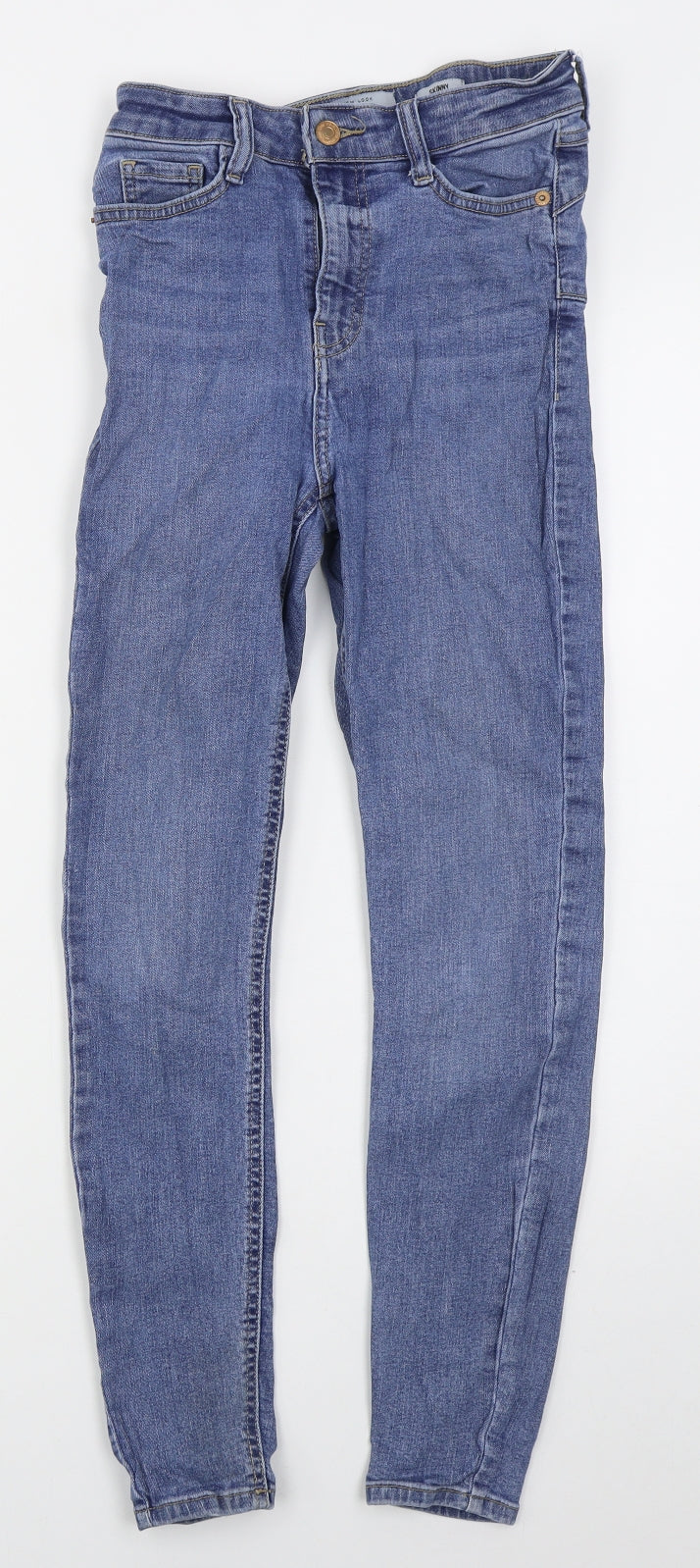 New Look Womens Blue Cotton Skinny Jeans Size 8 L26 in Regular Button