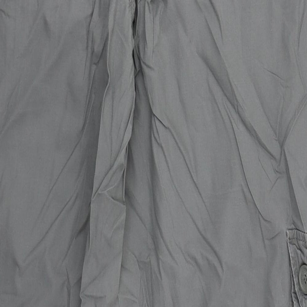 Red Herriing Womens Grey  Cotton Cargo Trousers Size 12 L20 in Regular Button