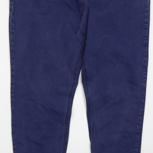 Preworn Womens Blue  Cotton Skinny Jeans Size 30 in L26 in Regular Button