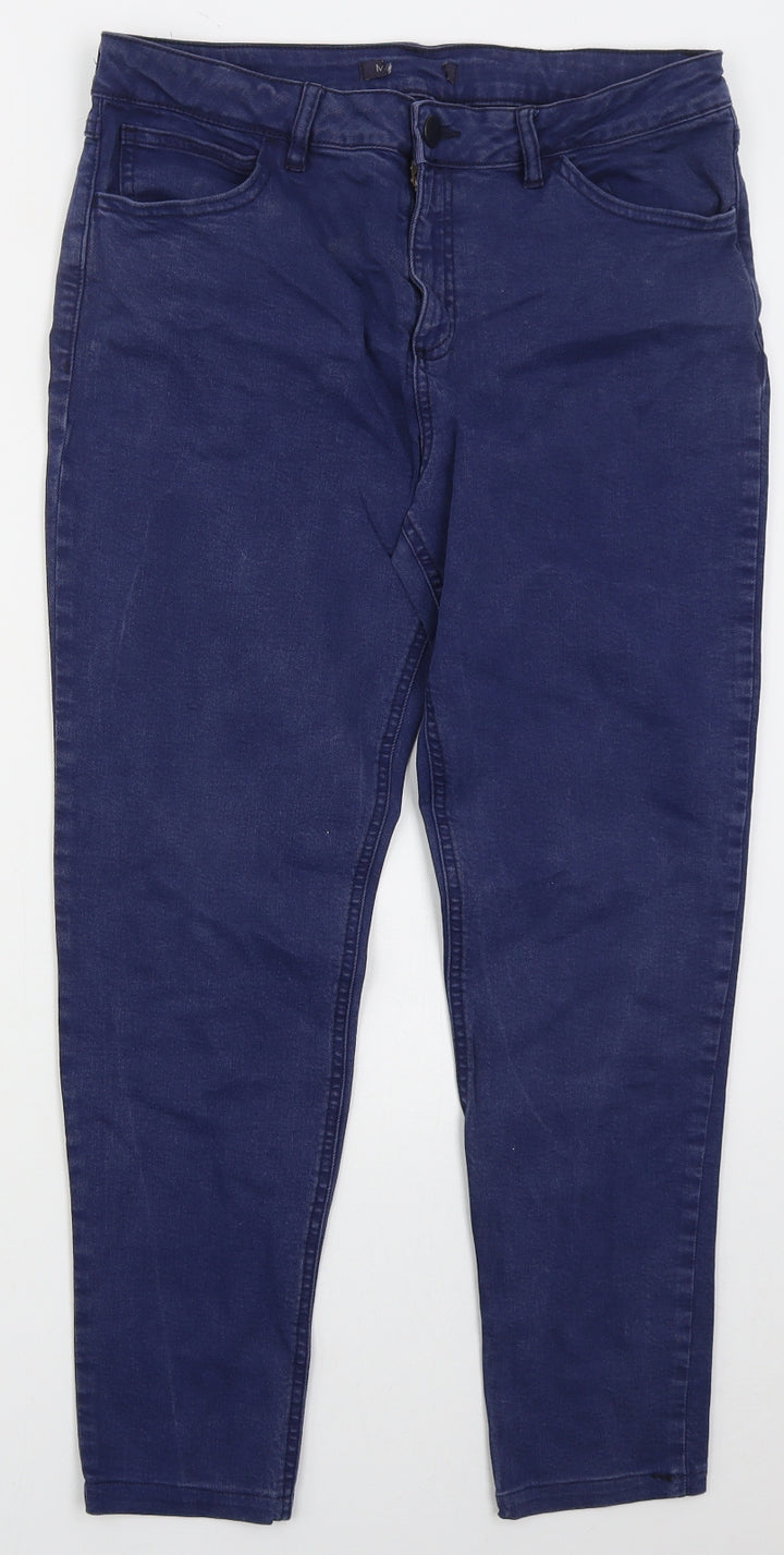 Preworn Womens Blue Cotton Skinny Jeans Size 30 in L26 in Regular Button