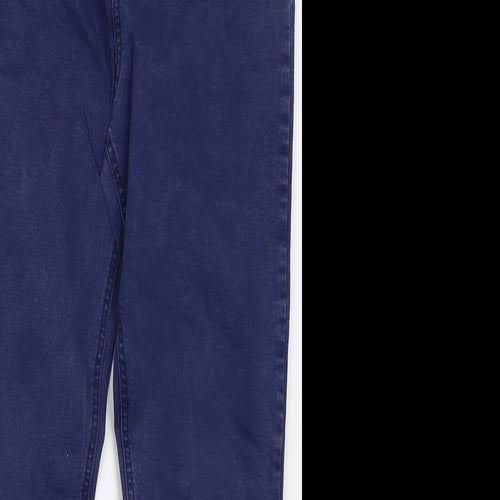 Preworn Womens Blue  Cotton Skinny Jeans Size 30 in L26 in Regular Button