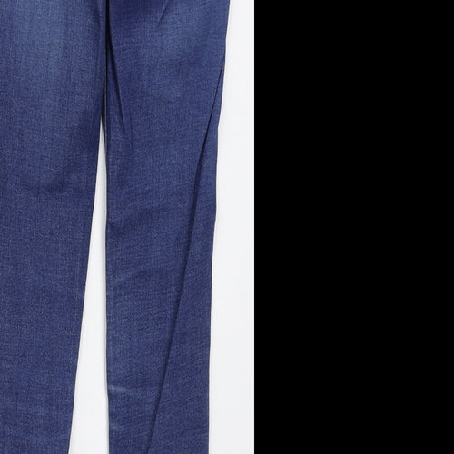 Matalan Womens Blue  Cotton Skinny Jeans Size 10 L28 in Regular Button