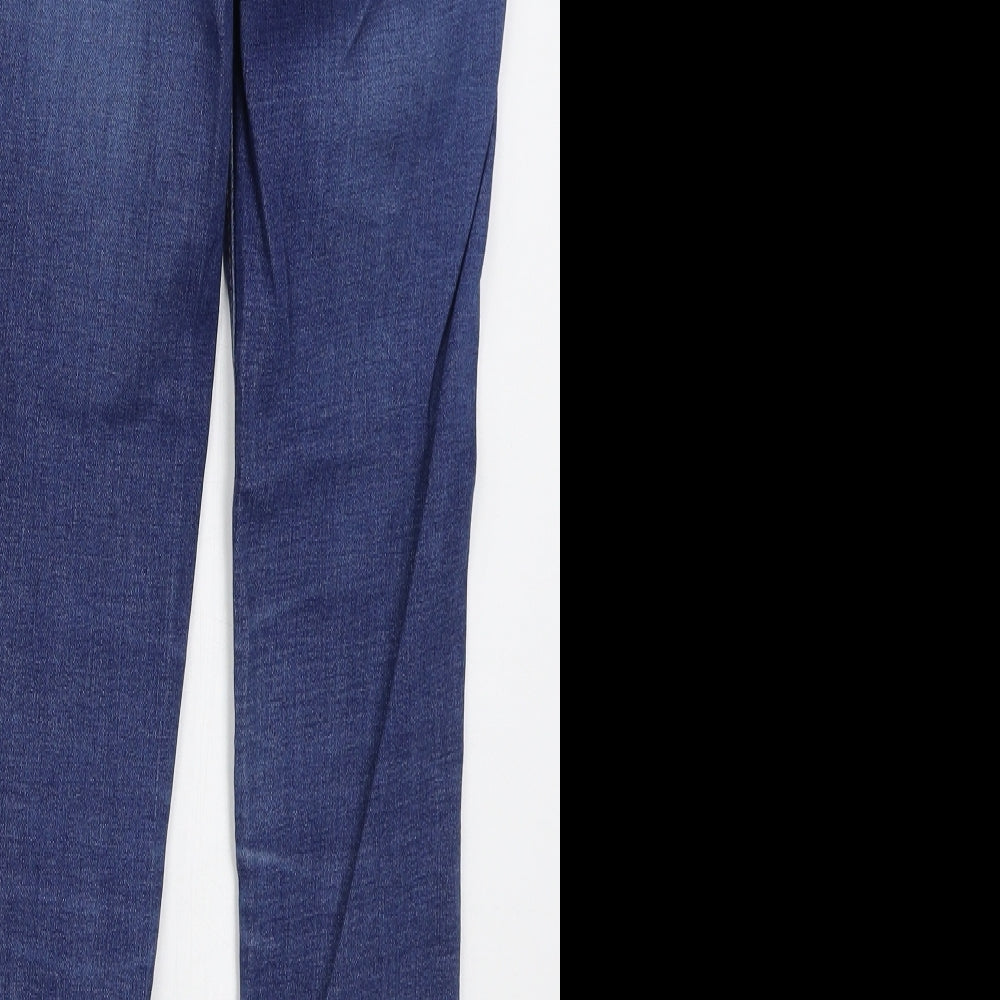 Matalan Womens Blue  Cotton Skinny Jeans Size 10 L28 in Regular Button