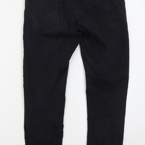 Topshop Womens Black  Cotton Skinny Jeans Size 26 in L26 in Regular Button