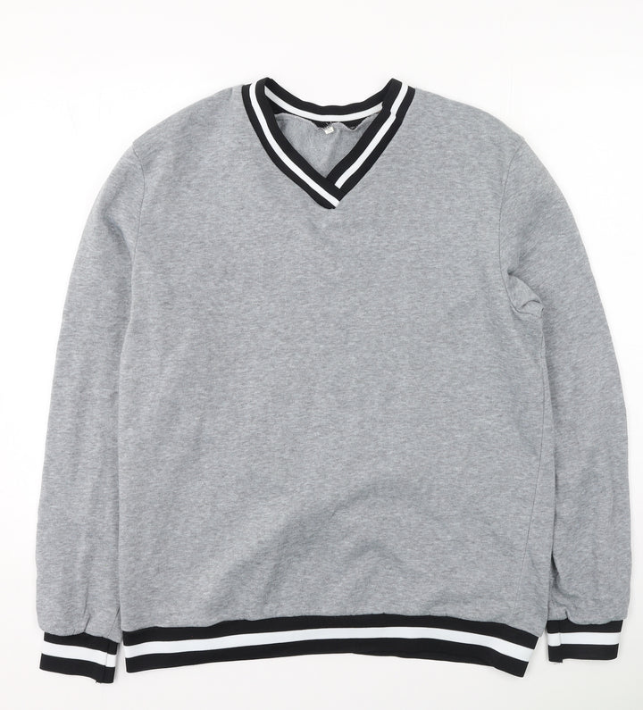 Preworn Womens Grey  Polyester Pullover Sweatshirt Size 3XL