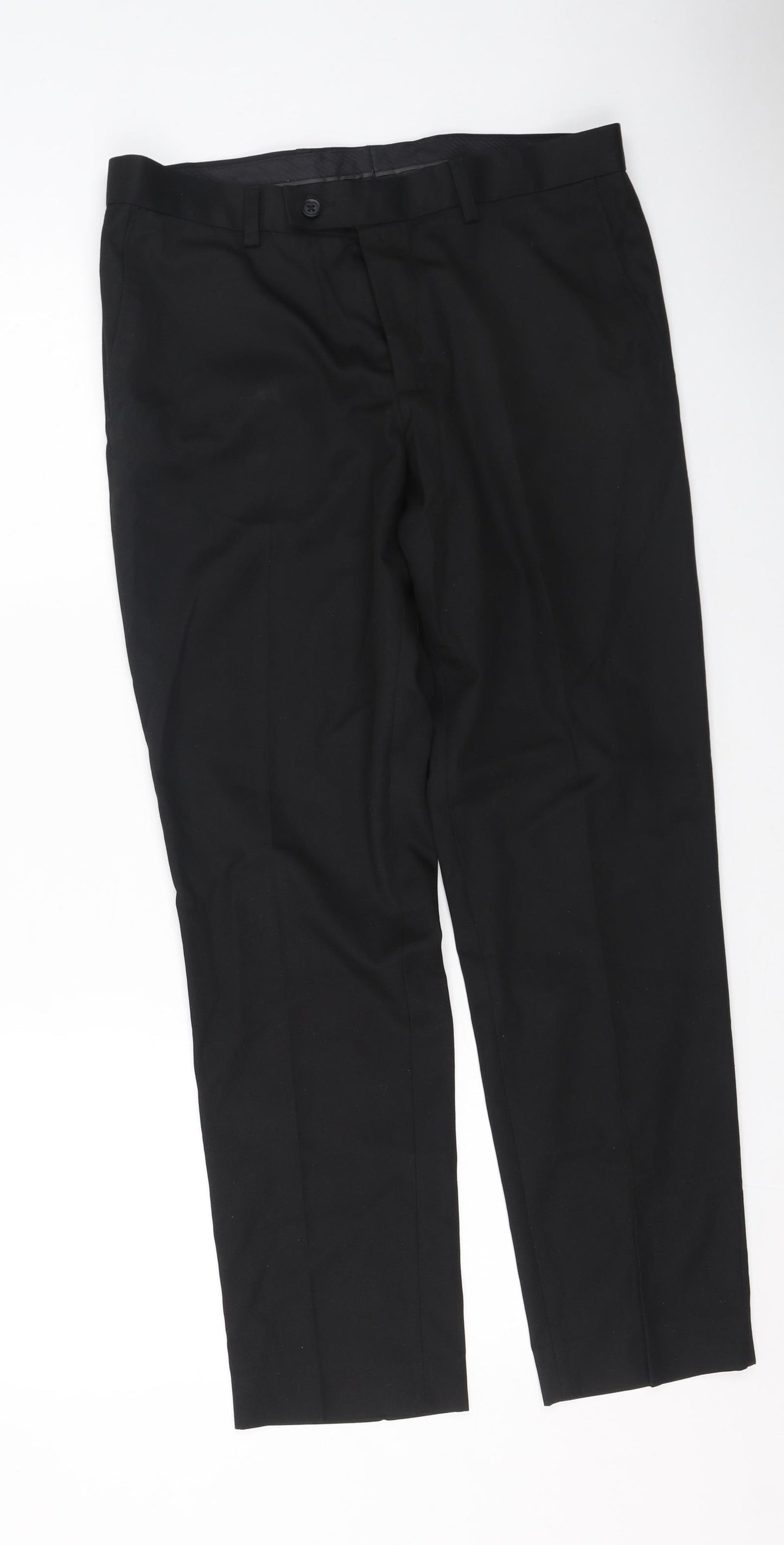 TU Mens Black  Polyester Trousers  Size 32 L29 in Regular