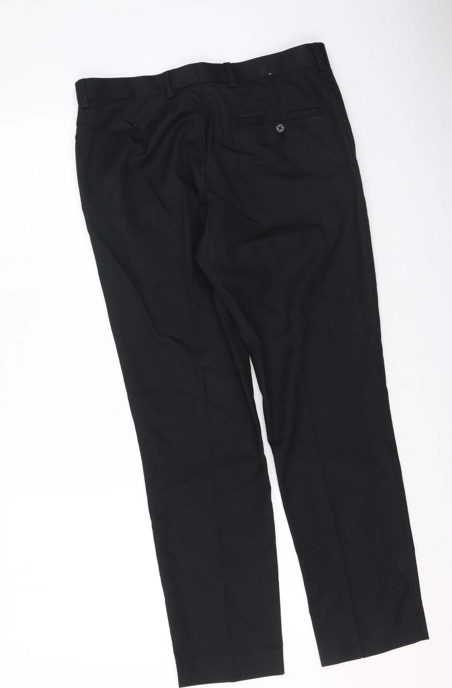 TU Mens Black  Polyester Trousers  Size 32 L29 in Regular