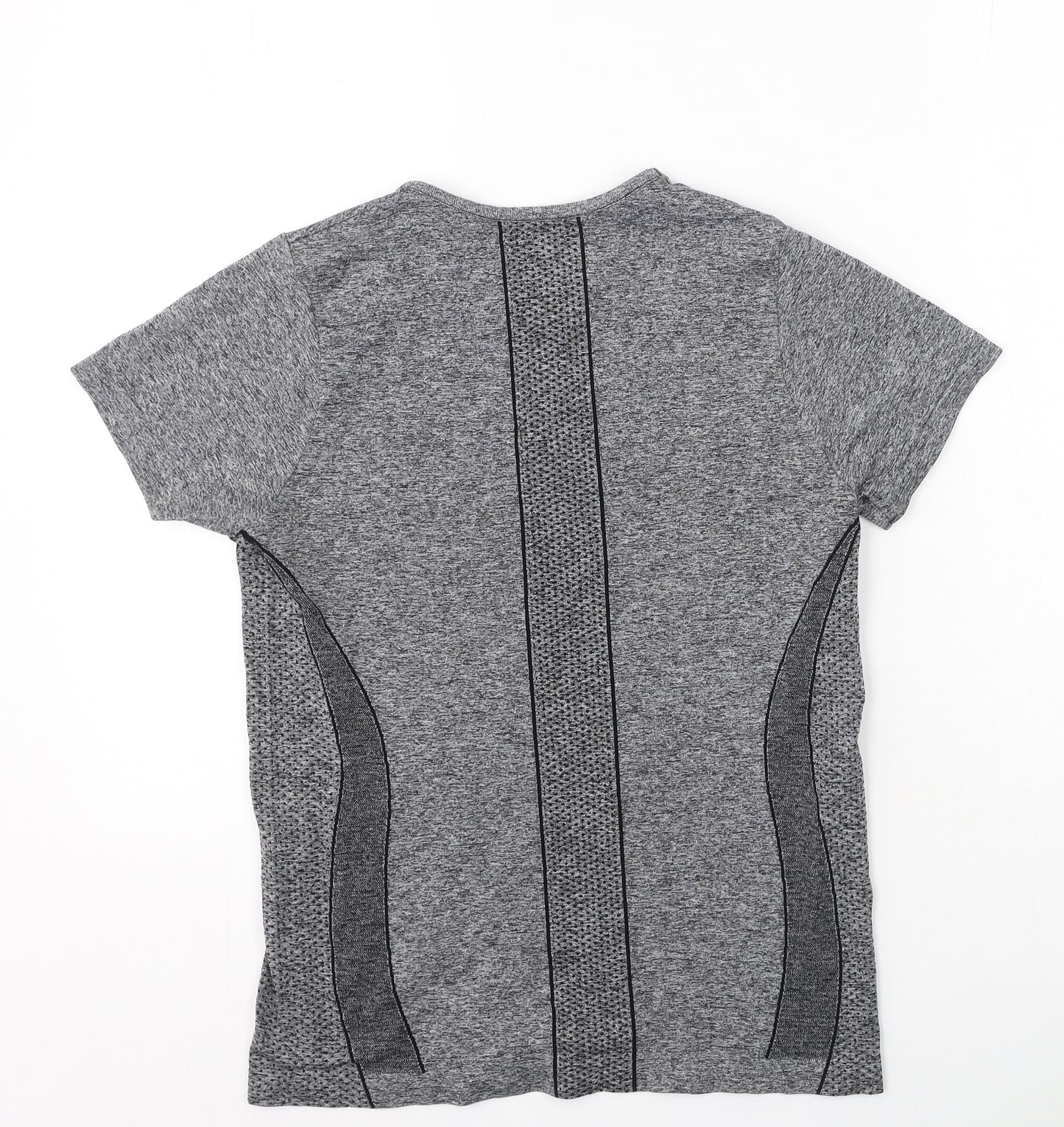 Dunnes Stores Womens Grey  Polyester Basic T-Shirt Size S Round Neck