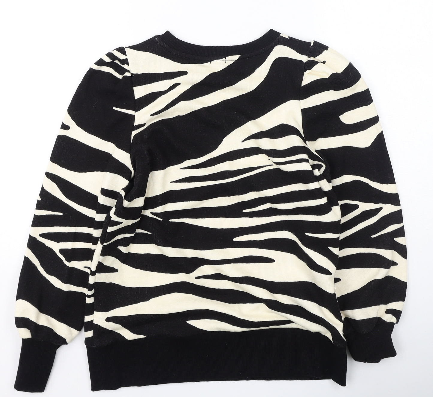 River Island  Womens Black Animal Print Cotton Pullover Sweatshirt Size S