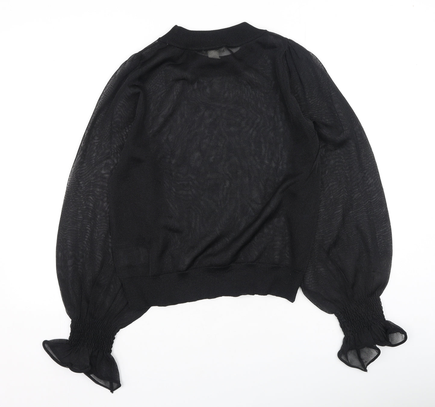 H&M Womens Black  Polyamide Basic Blouse Size XS Round Neck