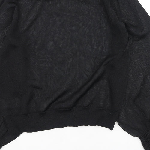 H&M Womens Black  Polyamide Basic Blouse Size XS Round Neck