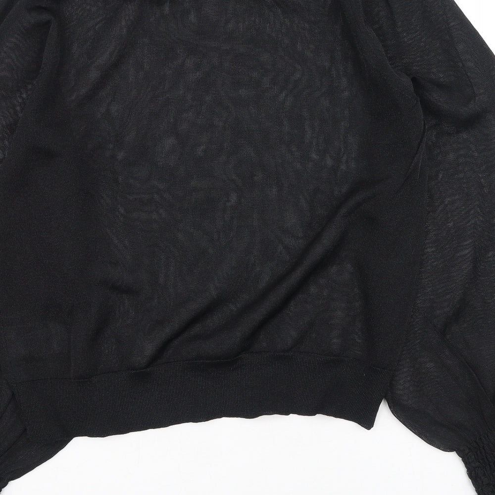 H&M Womens Black  Polyamide Basic Blouse Size XS Round Neck