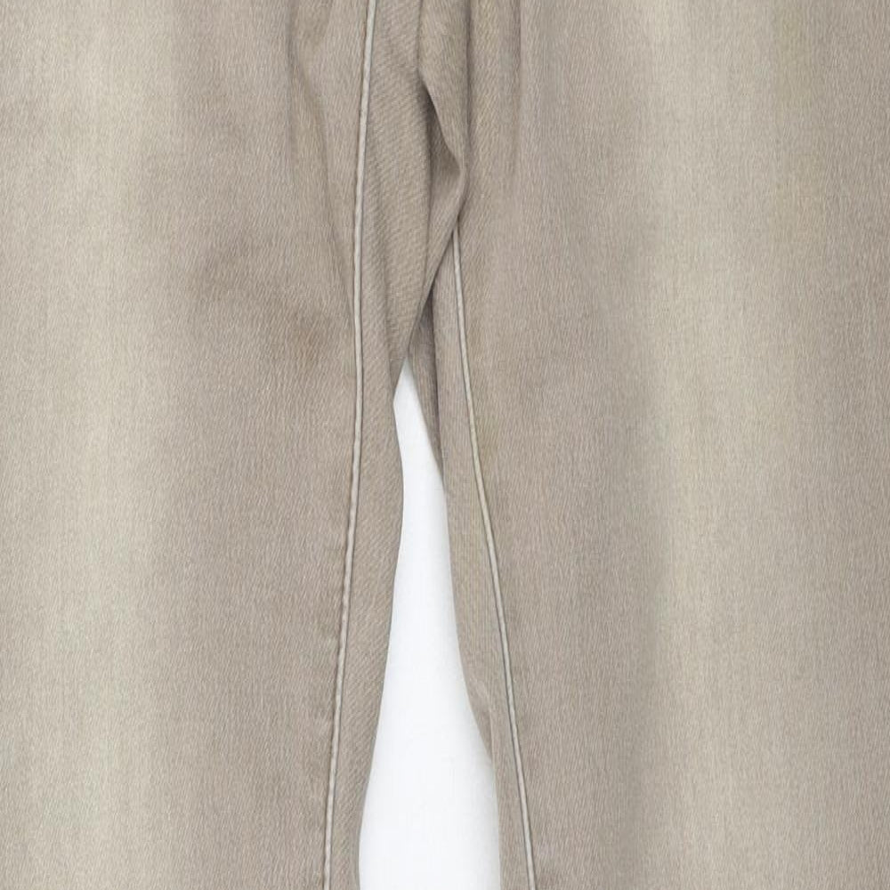 Savan Womens Beige  Cotton Straight Jeans Size 32 L31 in Regular