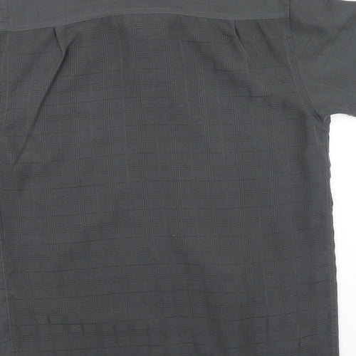 George  Mens Grey Plaid Polyester  Polo Size S Collared