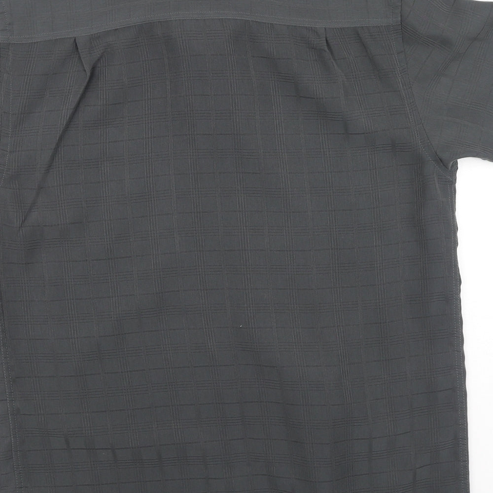 George  Mens Grey Plaid Polyester  Polo Size S Collared
