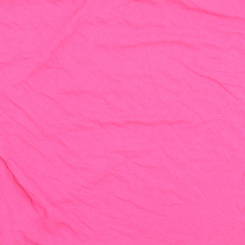 Fruit of the Loom Womens Pink  Cotton Basic T-Shirt Size XL Round Neck