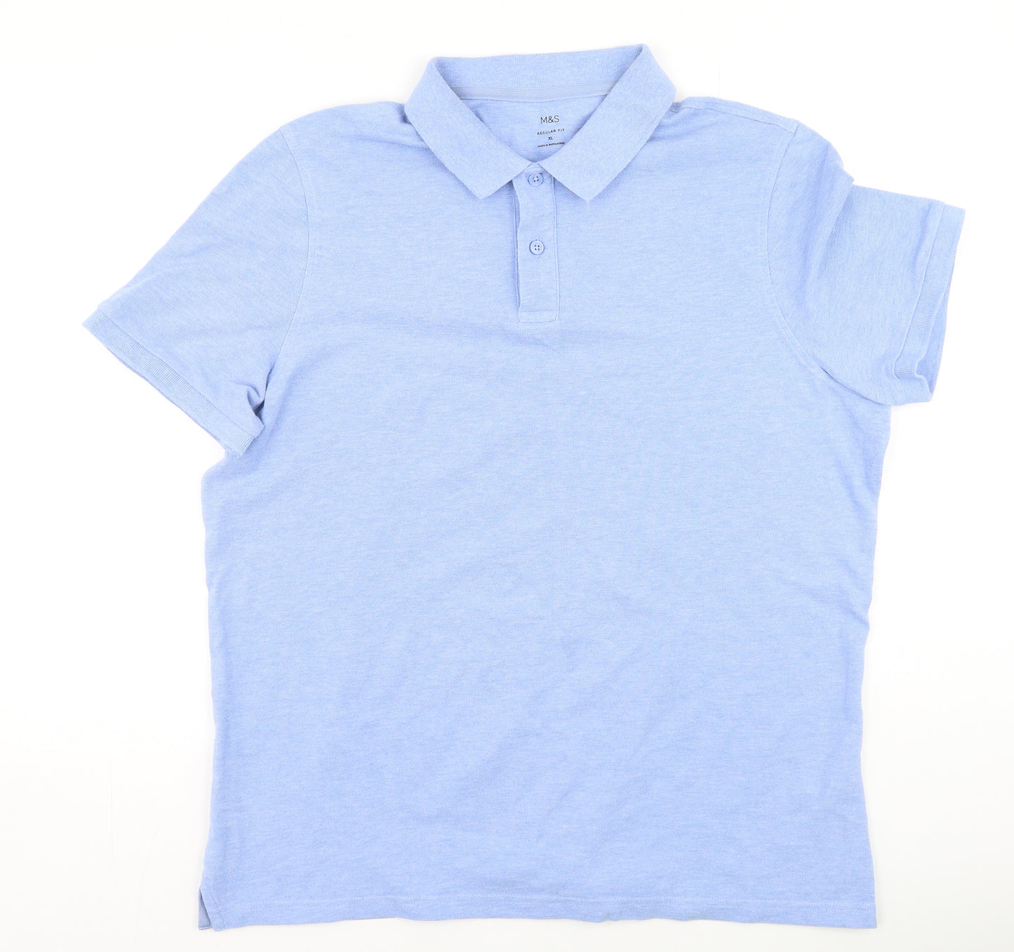 Marks and Spencer Mens Blue  Cotton  Polo Size XL Collared