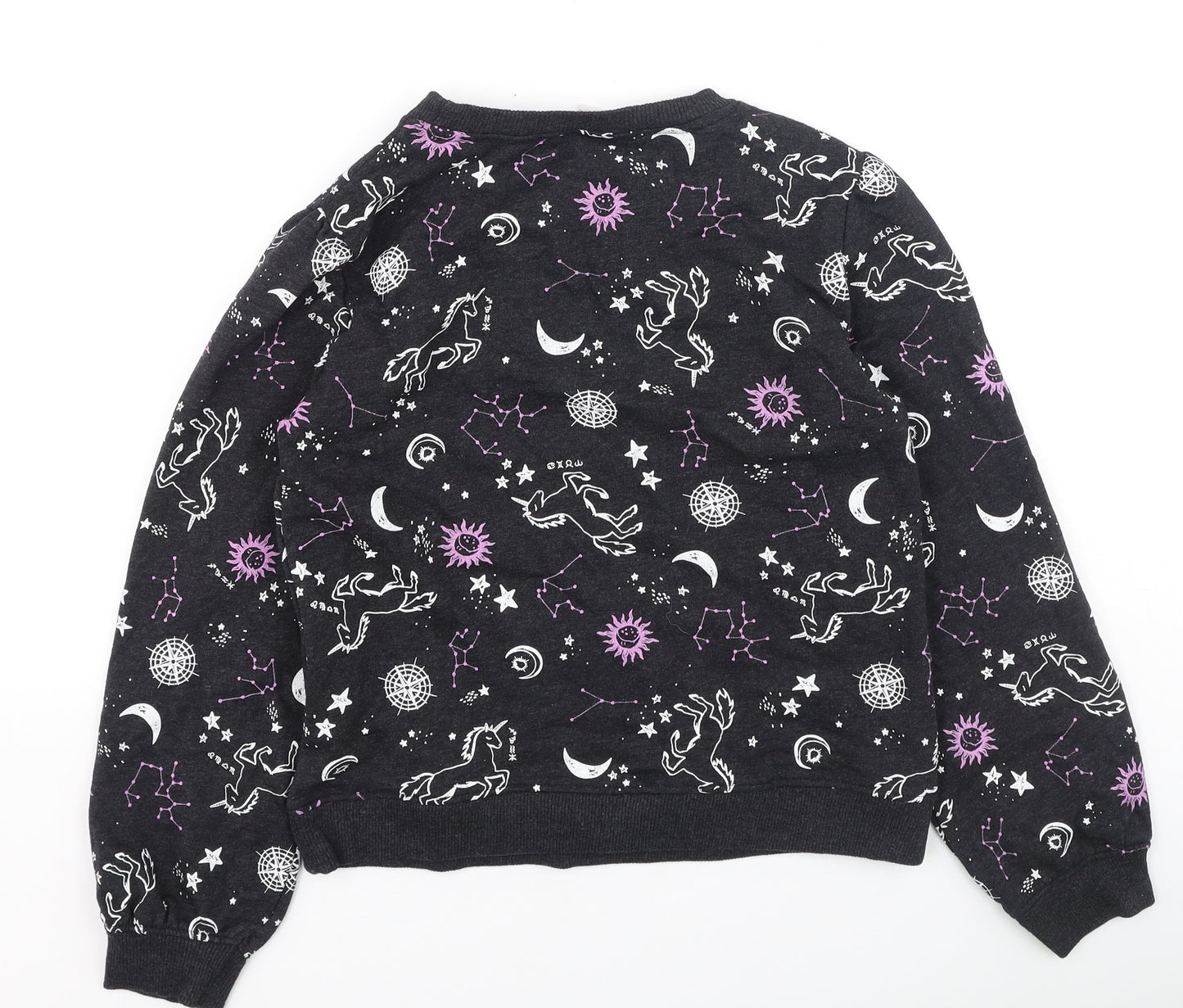 young idols Girls Grey  Cotton Pullover Sweatshirt Size 15 Years   - Unicorn